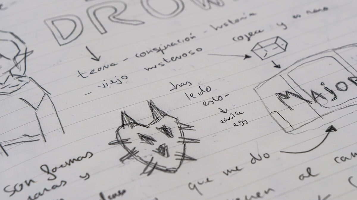 Листове с ръчно написани идеи за име